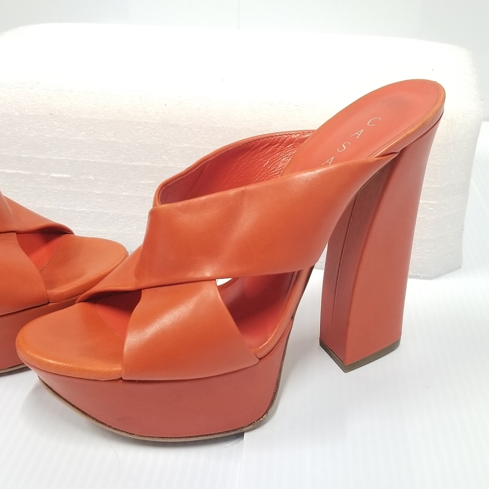 CASADEI Mules High Heels Platform Orange - Picture 4 of 12
